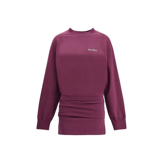 The Attico Purple Long Sleeved Mini Cotton Dress