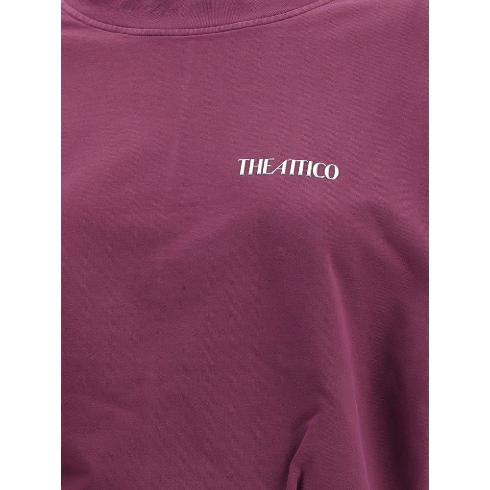 The Attico Purple Long Sleeved Mini Cotton Dress