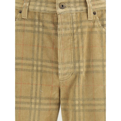 Burberry Velvet Ribbed Cotton Pants