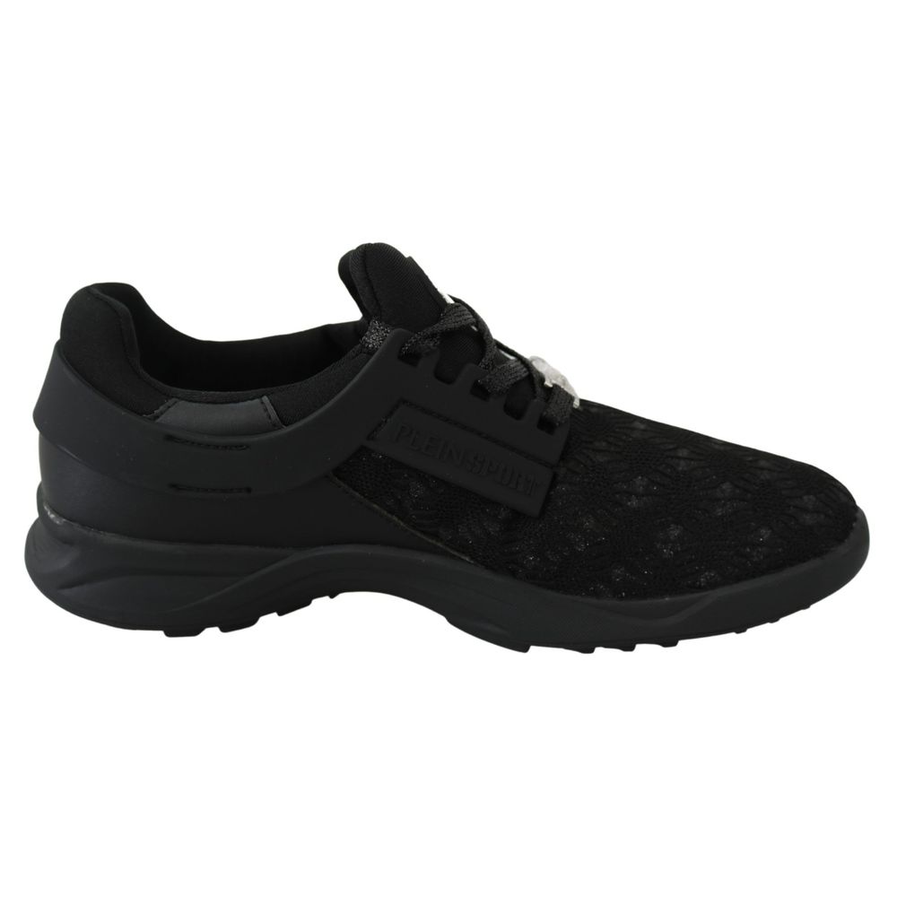 Plein Sport Black Polyester Lace-Up Sneakers