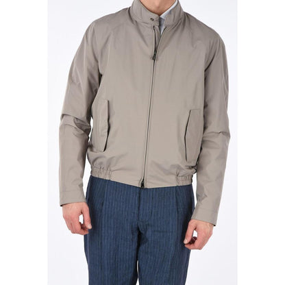 Corneliani Beige Polyester Windbreaker Jacket with Zip Closure