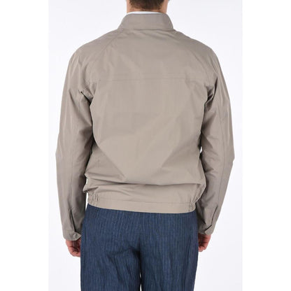 Corneliani Beige Polyester Windbreaker Jacket with Zip Closure