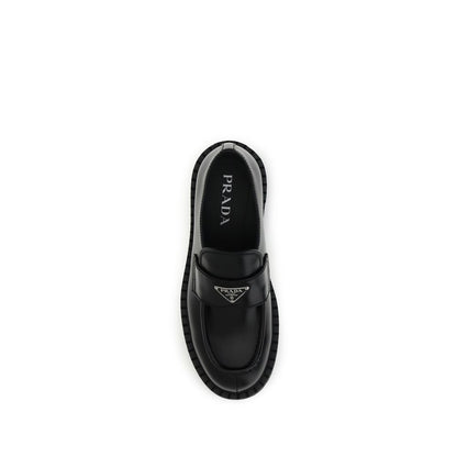Prada Double Chocolate Loafers - Elegant Leather Footwear