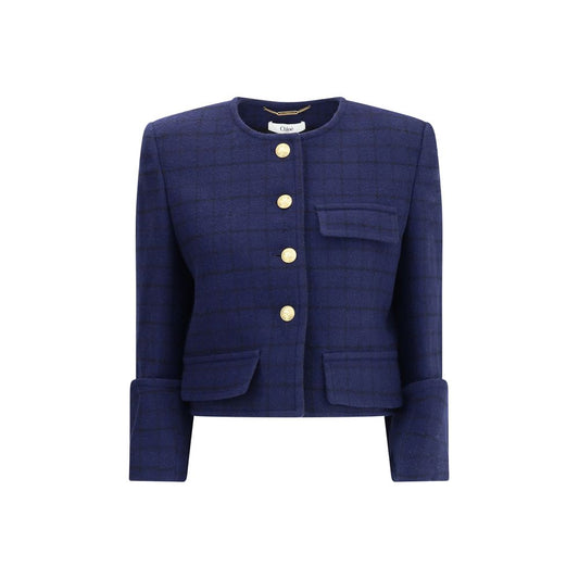 Chloé Boxy Jacket in Wool Plaid