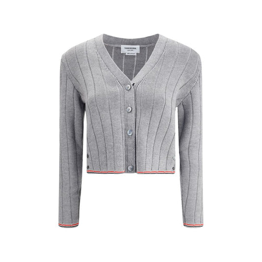 Thom Browne Ladder Full Needle Rib Stitch V Neck Cardigan