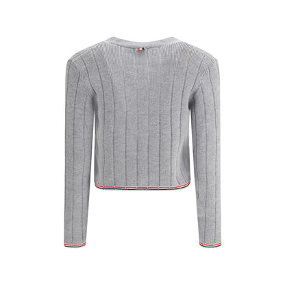 Thom Browne Ladder Full Needle Rib Stitch V Neck Cardigan