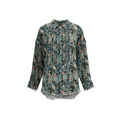 R13 Ruffle Floral Shirt