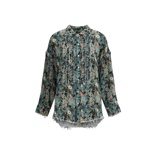 R13 Ruffle Floral Shirt