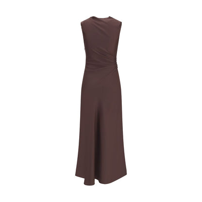 Loulou De Saison Brown Silk Midi Dress
