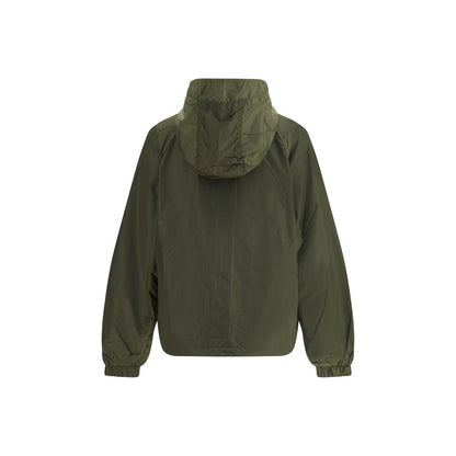 Ganni Green Hooded Waterproof Jacket for Women