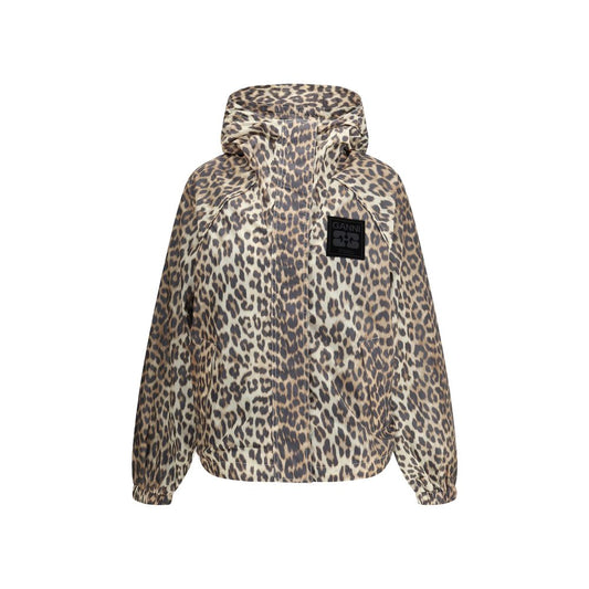 Ganni Leopard Raincoat Jacket