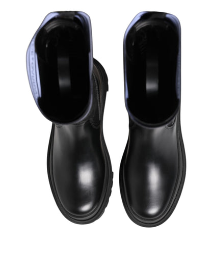 Dolce & Gabbana Black and White High-Top Sock Boots