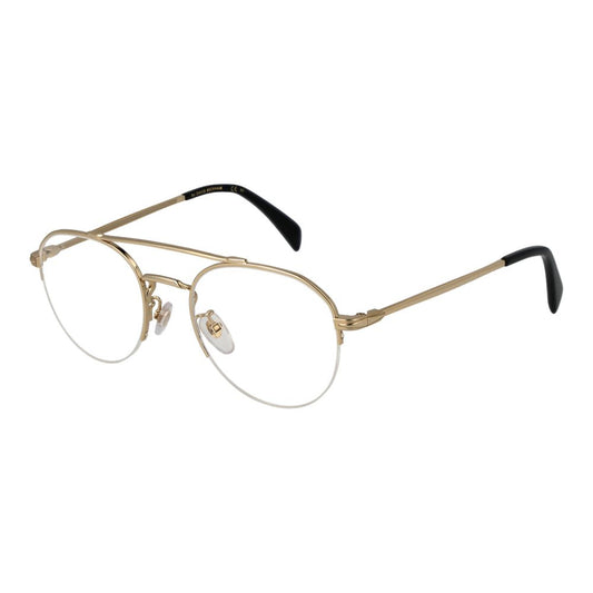 David Beckham Gold Men’s Optical Frames – Round Half-Rim