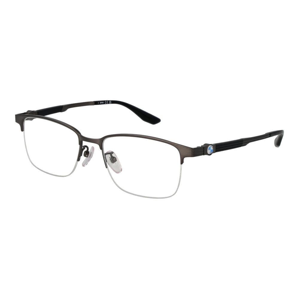BMW Men's Gunmetal Half-Rim Optical Frames – 54mm