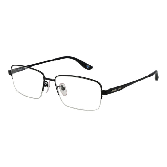 BMW Men's Optical Frames – Black Half-Rim Design, 57mm