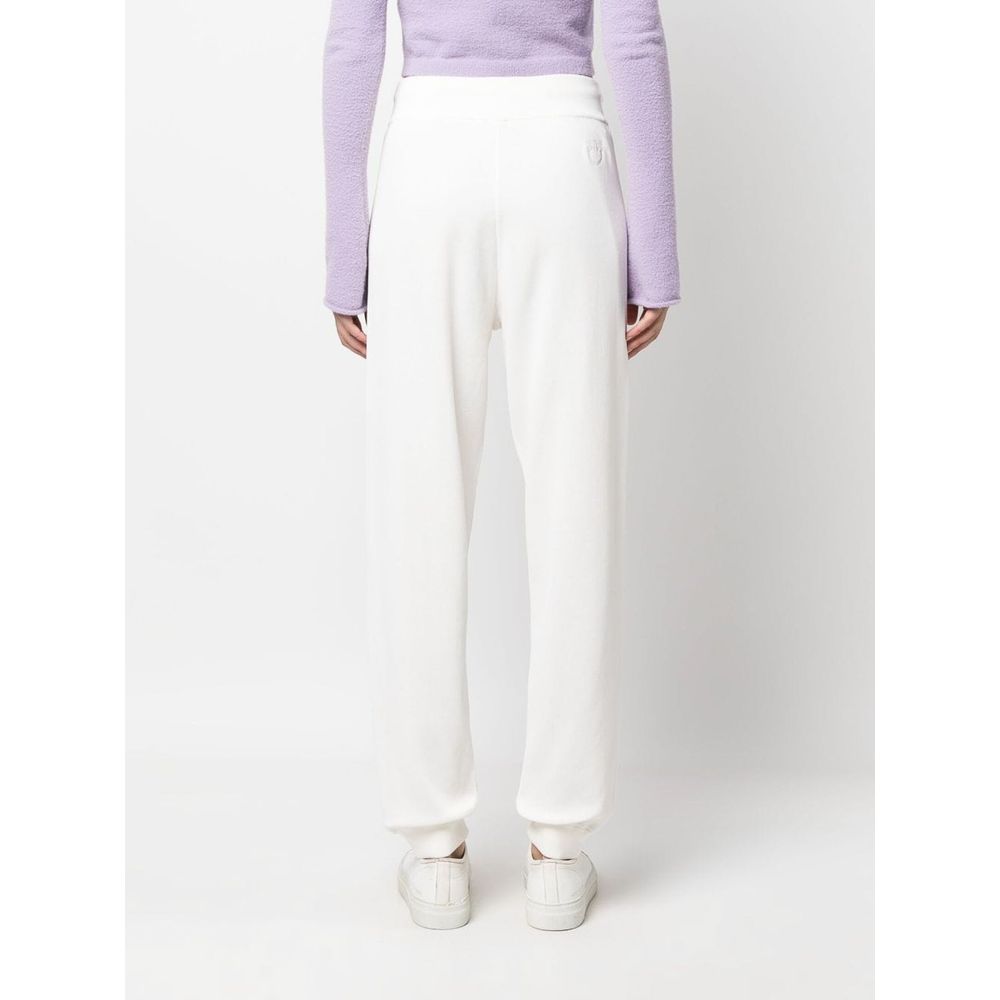 PINKO White Cotton Cobra Trousers