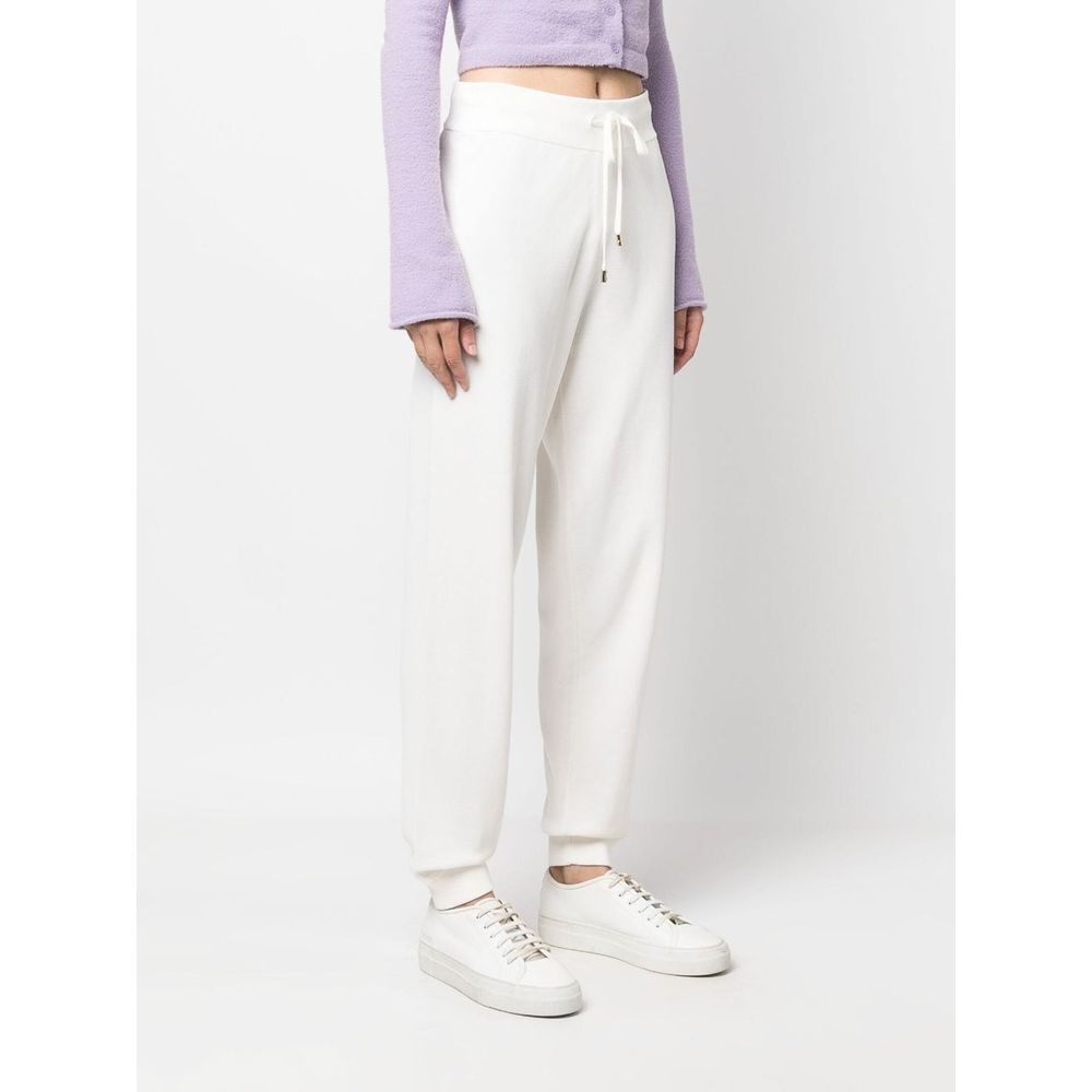 PINKO White Cotton Cobra Trousers