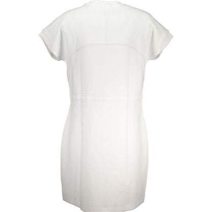 Napapijri White Cotton Dress: Urban Adventure Ready