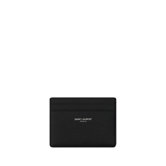 Saint Laurent Leather Grain De Poudre Credit Card Holder