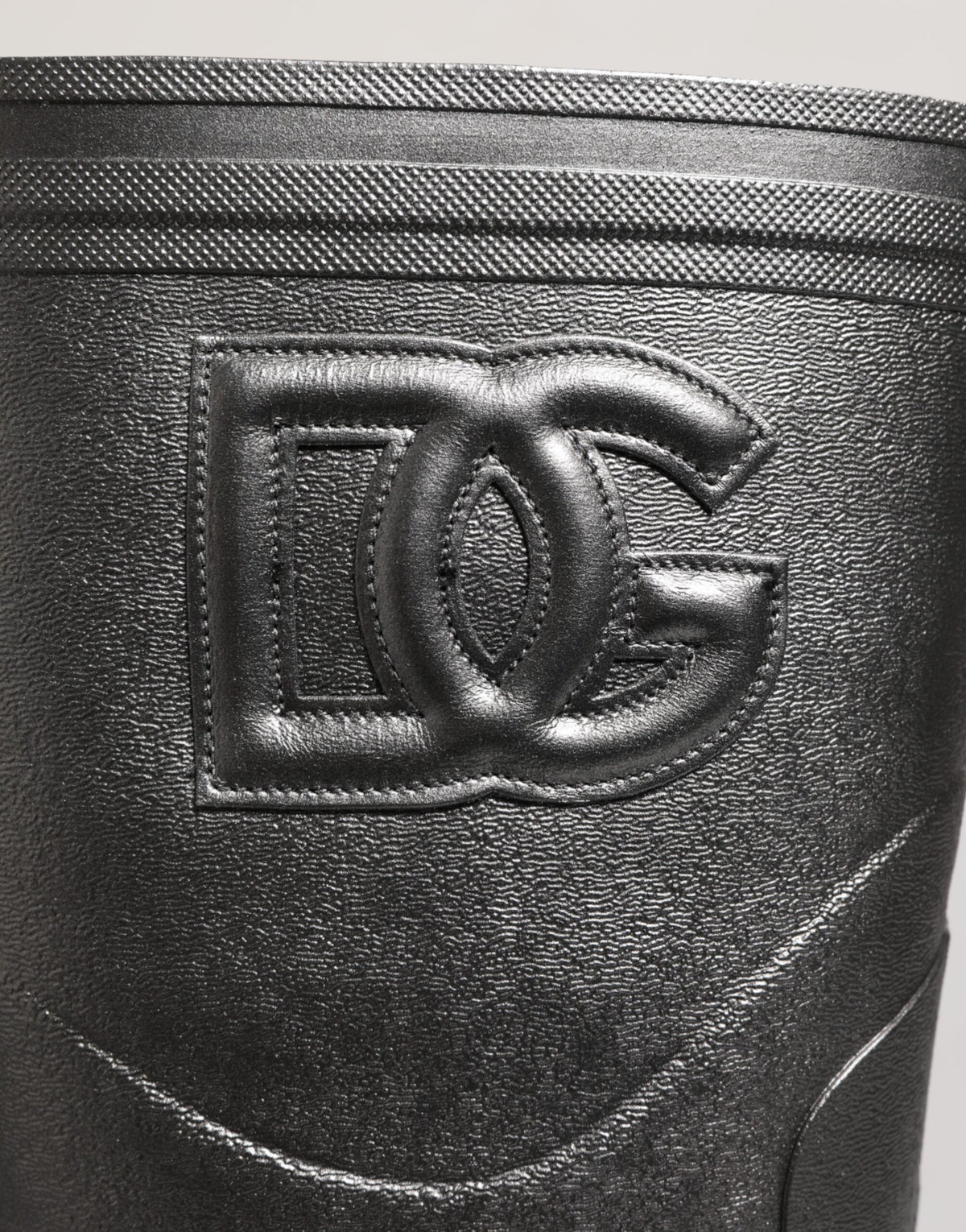 Dolce & Gabbana Black Argento Pull On Rain Boots Shoes