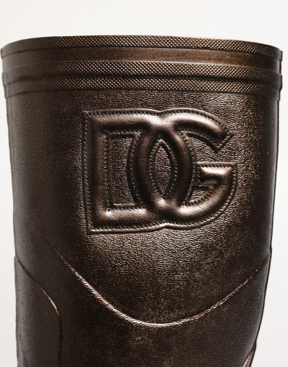 Dolce & Gabbana Metallic Bronze Pull-On Rain Boots