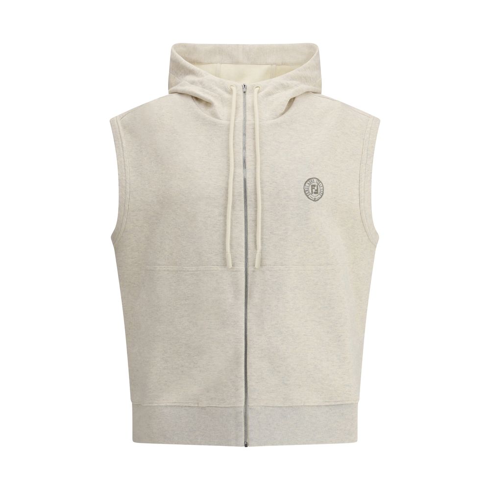 Fendi Gray Cotton Sweatshirt Vest