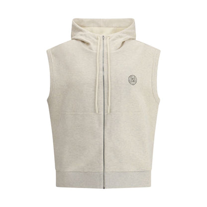 Fendi Gray Cotton Sweatshirt Vest