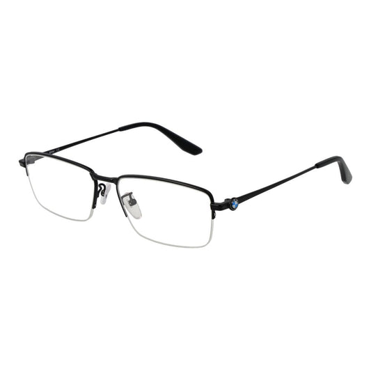BMW Black Men's Optical Glasses – Rectangle Half-Rim Frames