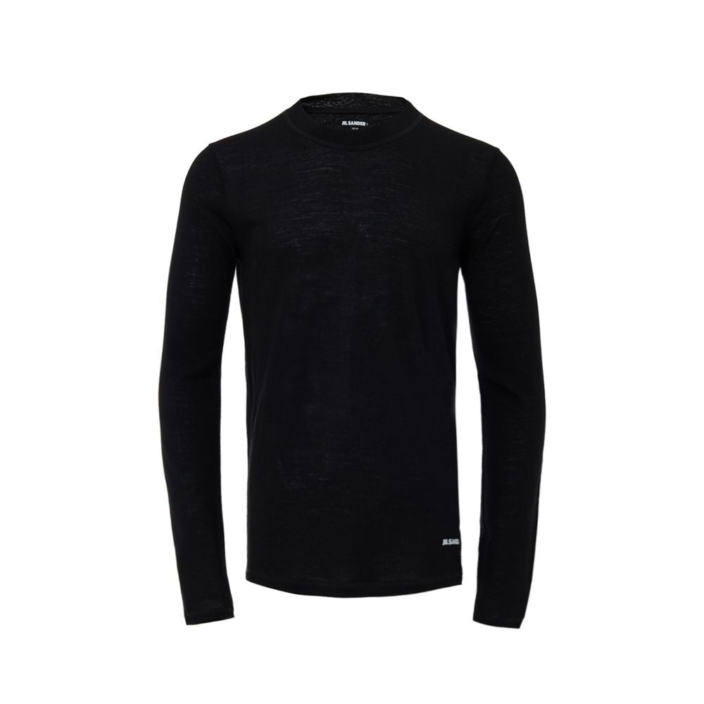 Jil Sander Black Polyester Long Sleeve T-Shirt