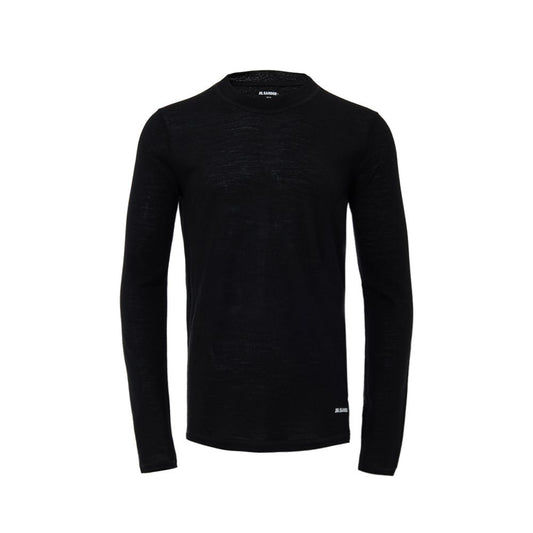 Jil Sander Black Polyester Long Sleeve T-Shirt