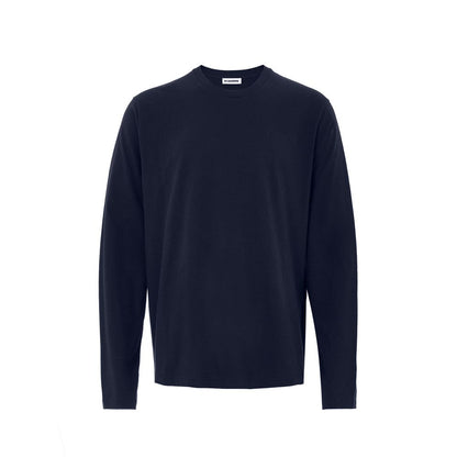 Jil Sander Blue Cotton Long Sleeve Crew Neck Long Sleeved T-Shirt
