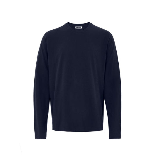 Jil Sander Blue Cotton Long Sleeve Crew Neck Long Sleeved T-Shirt