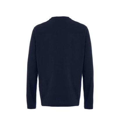 Jil Sander Blue Cotton Long Sleeve Crew Neck Long Sleeved T-Shirt