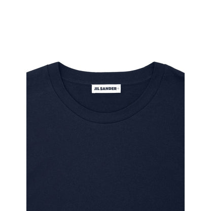 Jil Sander Blue Cotton Long Sleeve Crew Neck Long Sleeved T-Shirt