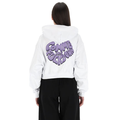Comme Des Fuckdown White Cotton Sweater - Bold Urban Statement