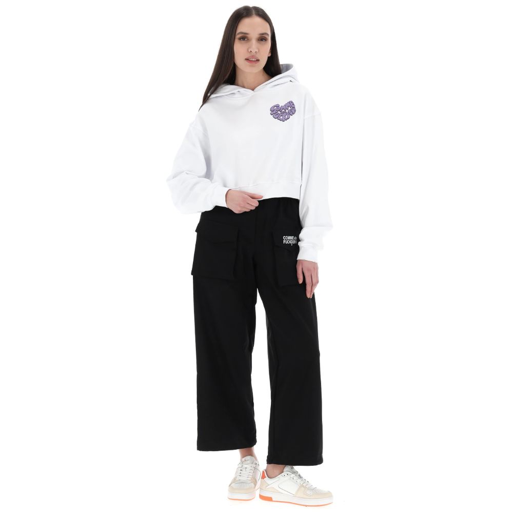 Comme Des Fuckdown White Cotton Sweater - Bold Urban Statement