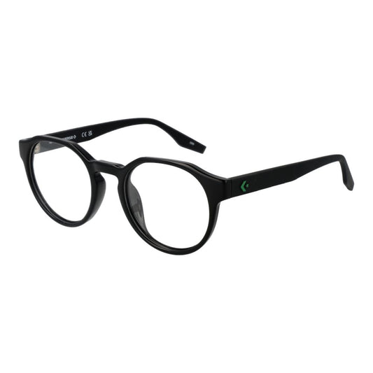 Converse Black Unisex Optical Frames – Round Full-Rim Design, 49mm