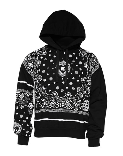 Dolce & Gabbana Black Bandana Hooded Sweatshirt for Men