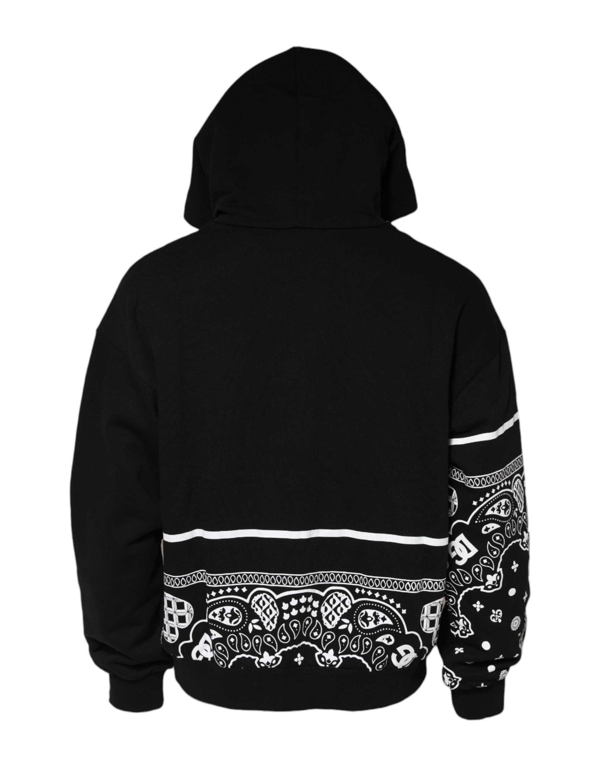 Dolce & Gabbana Black Bandana Hooded Sweatshirt for Men