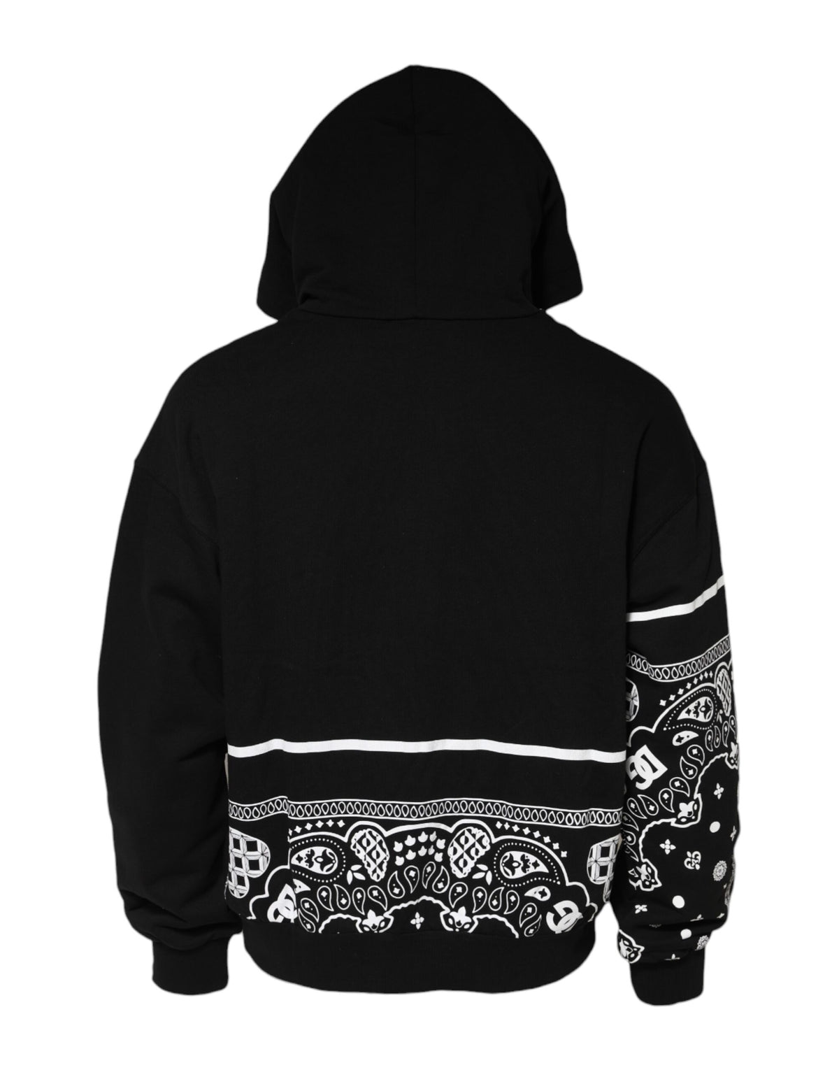 Dolce & Gabbana Black Bandana Hooded Sweatshirt for Men