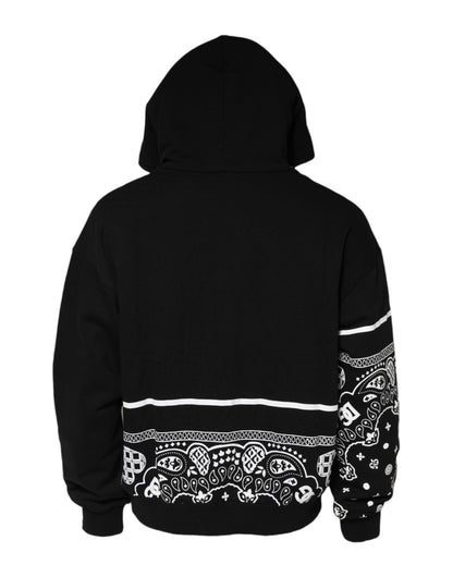 Dolce & Gabbana Black Bandana Hooded Sweatshirt for Men