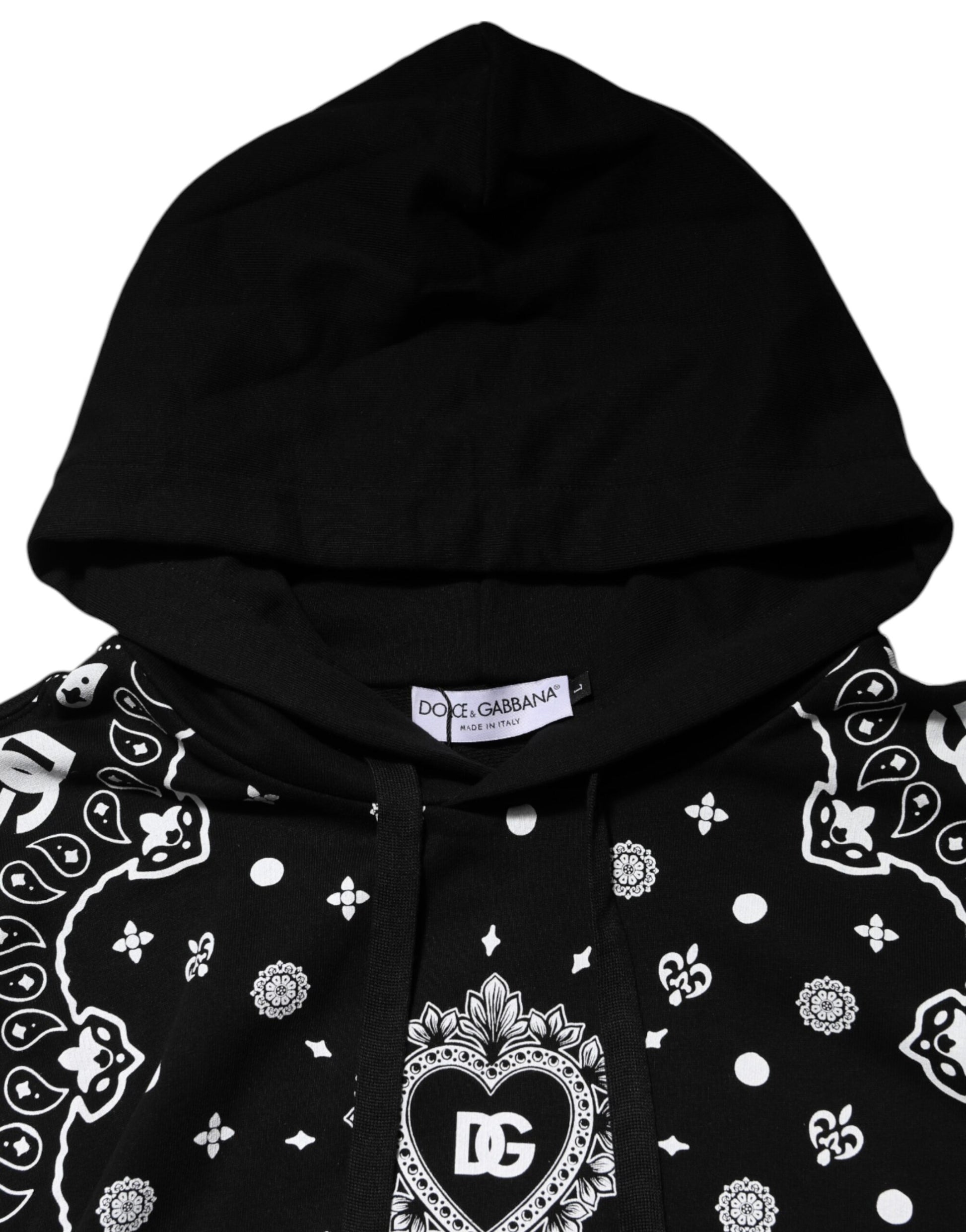 Dolce & Gabbana Black Bandana Hooded Sweatshirt for Men