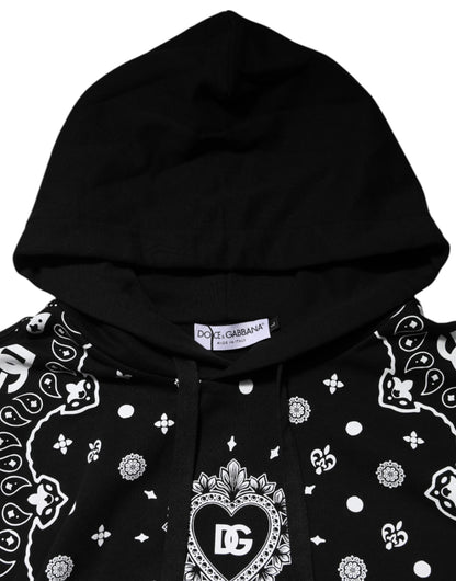 Dolce & Gabbana Black Bandana Hooded Sweatshirt for Men