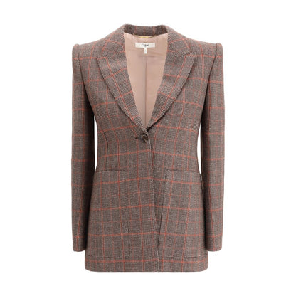 Chloé Wool Plaid Blazer