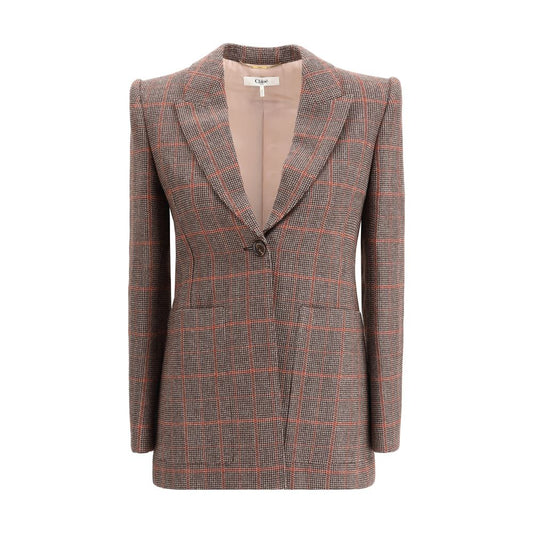 Chloé Wool Plaid Blazer
