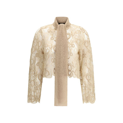 Fabiana Filippi Macramé Lace Cropped Shirt