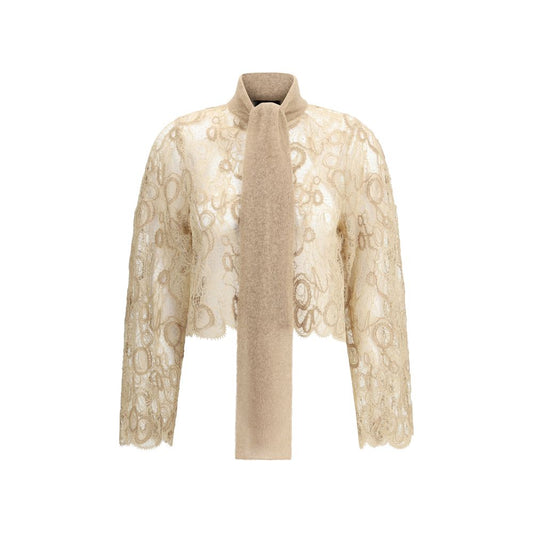 Fabiana Filippi Macramé Lace Cropped Shirt