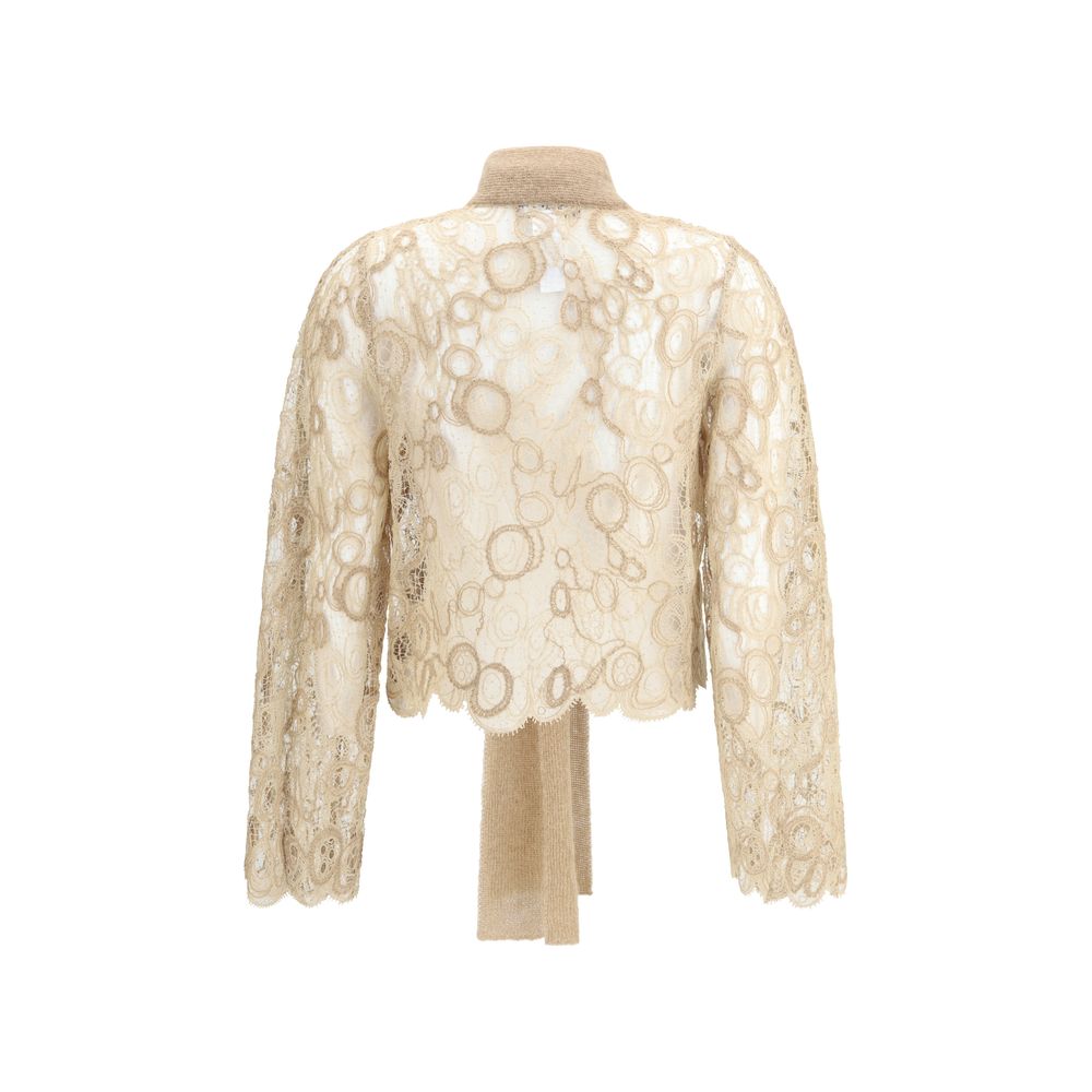 Fabiana Filippi Macramé Lace Cropped Shirt