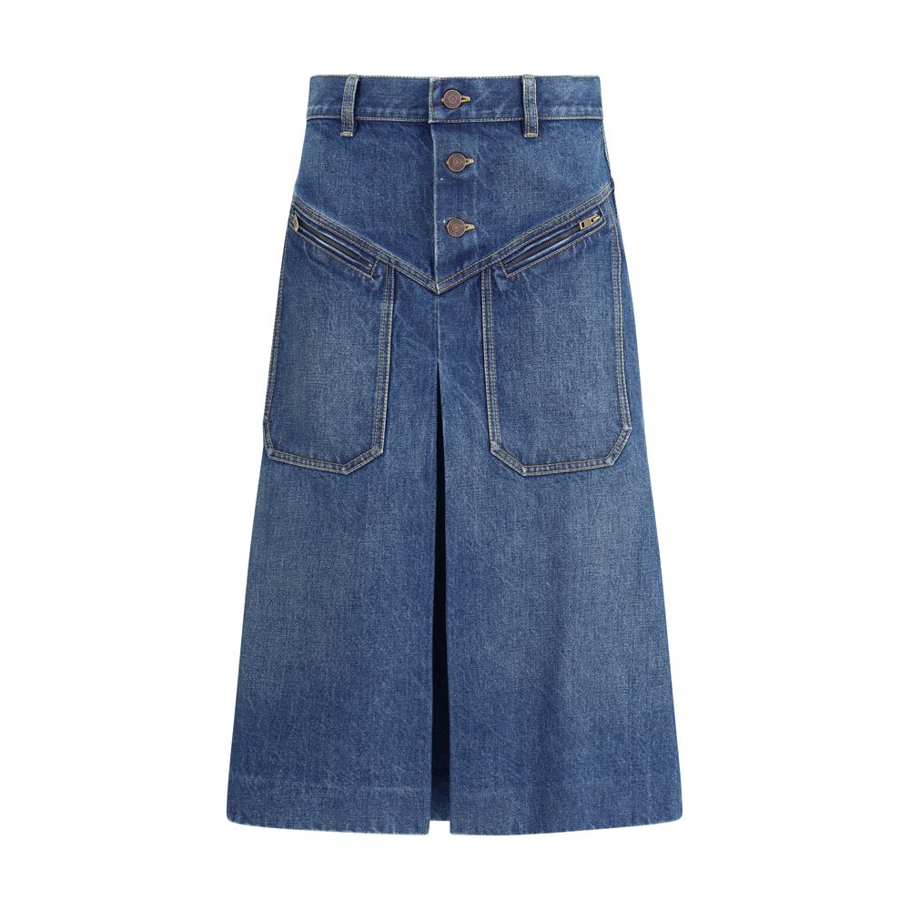 Chloé Denim Midi Skirt