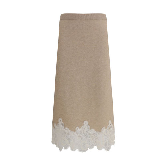 Fabiana Filippi Wool and Lace Midi Skirt